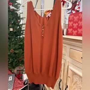 Elegant Burnt Orange Sleeveless Top